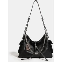 First layer cowhide leather crossbody bag, large capacity chain commuting bag, high-end single shoulder crossbody bag