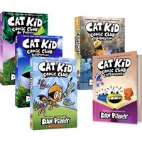 5 Books/set Original Popular Cat Kid Comic Club Books The Adventures of Dav Pilkey Cat Kid Comic ClubEnglish Novel Books