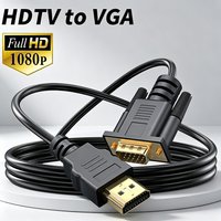 HDTV to VGA Extension Cable Adapter HD 1080P hdmi-compatible Video Audio Cable Converter For TV Box PC Laptop Monitor Projector