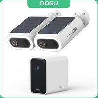 System kamer solarnych AOSU 4K, zestaw 2 kamer, bezprzewodowy, zewnętrzny, rozpoznawanie twarzy AI, detekcja ludzi, system bezpieczeństwa domowego