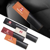 2pcs Carbon Fiber Leather Car Seat Belt Shoulder Cover For SEAT Cupra FR Racing Arona Ateca Altea Sportcoupe 6l 6j Tarraco Valve