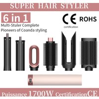 1700W New 6-in-1 Hair Styler Hot Air Brush Multi-Functional Dry Straighten Curl Salon Home Use Hair Styling Tool