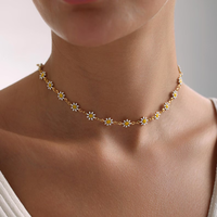Summer Jewelry, Women's White and Colorful Flower Necklace, Cute Flower Necklace That Won't Fade, Adorable Necklace.