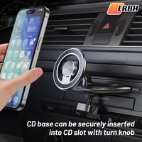 LRBH Metal Anti Shake Magnet CD Slot Phone Mount for Magsafe, Compatible with All Cellphones