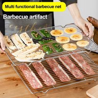 Stainless Steel Grill Plate Barbecue Cooking Mesh Shelf Non-stick Cooling Rack BBQ Tray Baking Tray
