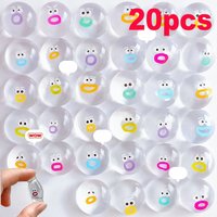 20pcs Mini Cute Transparent Fidget Small Silicone Emotion Fidget Poppers Sensory Fidget Toys Soft Funny Stress Relieving Toys
