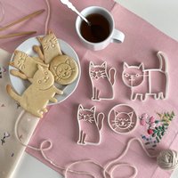 Cute Cat Household 3D Pressable Biscuit Molds Kitty Fondant Cookie Cutter Frosting Dessert Decorating Tools