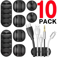 1-10PCS Adhesive Cable Clips Silicone Cable Organizer Desktop Wall Charging Cord Earphone Line Mous Management USB Cable Holders