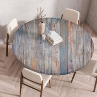 60/90/140cm Waterproof Round Tablecloth Table Cover Oil-Proof Elastic Kitchen Dining Wedding Party Table Cover Home Decoration