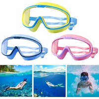 Kids Swim Goggles HD Swim Glasses with Earplugs UV Protection Swimming Goggles Large Frame Swim Sports Eyewear for Boys Girls
