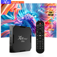 X96 Max+ Ultra Smart TV Box, Amlogic S905X4 Quad-Core, 4GB RAM 32GB/64GB ROM, Android 11.0, 2,4G/5G Dualband-WLAN, BT4.X, 4K/8K AV1 H.265 Videodecoder, Heim-Mediaplayer