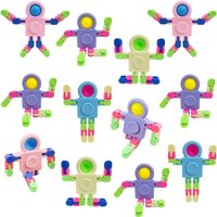 4PCS Fidget Sensory Spinner Toys Transformable Chains Robot Fingertip Toy Goodie Bag Stuffers Birthday Gifts Classroom Prizes