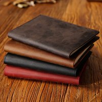 Retro Cowhide Fixed Page Hand Ledger Book Jacket A5 A6 Library New Book Protection Cover Notebook Notepad as a Birthday Gift
