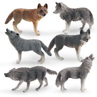 Animal World Roaring Wolf Little Grey Wolf Arctic Wolf Children's Cognitive Model Static Toys Gifts for Boys and Girls