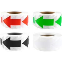 500Pcs Arrow Sign Labels 2 X 1.25 Inch Rotational Direction Indicator Stickers Fluorescent Eye-Catching Floor Signs Rotational Direction Warning Labels, Fluorescent Arrow Stickers