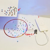 TYPE-C 5V 200mm Drahtlose Netzteil Sender Spule Induktion Drahtlose LED Empfänger Licht Lampe Modell Gundam Diorama Roboter
