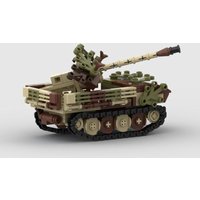 Camouflage WWII Tank MOC Building Blocks Set, World of Tanks Blitz Replica Model, DIY Assemble Desktop Ornament Toy Gift for Boy