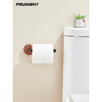 Wood Toilet Paper Holder , Kitchen & Bathroom Hair loops, hair ropes, hair hoops storage Self-Adhesive Wall Mounted Tissue Rack