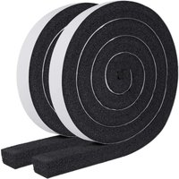 2 Rolls Adhesive Foam Weather Stripping 1 Inch X 0.75 Inch X 6.5ft, Air Conditioner Window Seal Open Cell High Resilience