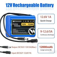 High Capacity 12V Lithium Ion Battery 12Ah 3S2P Pack BMS for DIY Power Supply LED Strip RC Boat Toys Keyboard