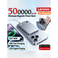 Lenovo 2027 500000mAh Magnetic PowerBank for Magsafe PD22.5W Wireless Quick Charge Portable External Battery Supply for iPhone17