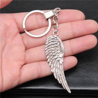 Antique Silver Color 66x20mm Big Angel Wing Pendant Keyring Souvenirs Gift