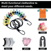 1Set Retractable Portable Clothesline for Travel, 12 Clothes Clips Clothing line with Bag , for Indoor Laundry Drying line,Outdo