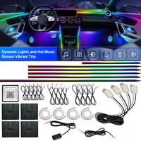 LED Symphony 6/10/14/18/22 in 1 Car Interior Ambient Light Kit APP Music Control Acrylic Strip RGB Atmosphere Lamp For Auto