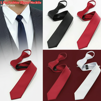 Fashion Clip-on Tie Unisex Zipper Tie for Men Women Durable Accessory 1 Pc