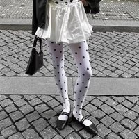 Polka Dots Sheer Pantyhose Women's Vintage High Waist Silky Footed Base Layer Tights Y2K Hot Girls Slim-fitting Elastic Leggings