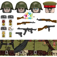 During World War II Soviet soldiers shaped army soldiers Russian soldiers officers weapon components bricks children's toys gift
