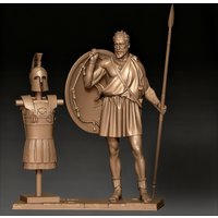 1/24 Scale 75mm Die-Cast Resin Figure Model Kit Ancient Greek Hoplite and Armour Miniature Toys Unassembled Unpainted Diorama
