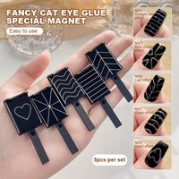 KANIU 5PCS Square Multi Pattern Cat Eye Magnetic Nail Plate Ultra Powerful Mixed Magnetic For Gel Polishing Decoration Supplies