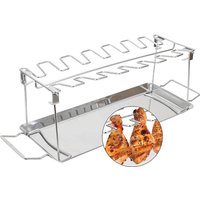 WSND Chicken Leg and Wing Rack for Grill Smoker Oven Easy to Use 14 Slots Chicken Leg Rack Wing Rack Chicken Drumstick Holder