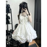 Japanese Vintage Lolita Dress Women Sweet Lace Bow Ruffles Cake Dress Harajuku Y2k Slim Bandage Dress 2026 Summer Daily Female