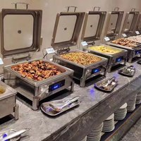 Stainless Steel Chaffing Dishes Rectangular Self-serve Food Warmer Suitable for Catering, Banquets, and Partie