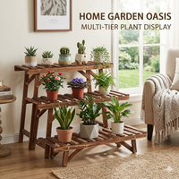 3 Tier Wood Plant Stand Display Rack Flower Pot Holder Planter Organizer for Home Garden Decor