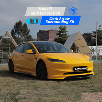 For Tesla 2024 Model3 highland Body Kit Carbon fiber pattern Rear Diffuser Spoiler Front Bumper Lip Side Skirt Refit Accessories