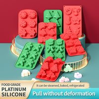 Christmas Silicone Chocolate Baking Molds for Cake Toppers,Santa Clause Snowman Xmas Tree Presents Gingerbread Stockings Molds