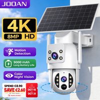 JOOAN 4K Outdoor Solar WiFi Camera Dual Lens PIR Motion Detect Night Vision Security Protection IP Camera Low Power Battery CCTV