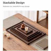 Decorate Tray Natural Bamboo Bamboo Wooden Tray Rectangular Retro Style Serving Tray Dessert Pallet Coffee Table