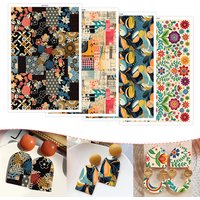 Vintage Geometric & Floral Pattern Polymer Clay Transfer Paper Clay Transfer Sheets Craft Decals for Resin Jewelry & Accessories