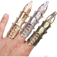 3Pcs Vintage Knuckle Rings Men Women Punk Style Movable Finger Ring Set Creative Adjustable Ring for Cosplay Festival