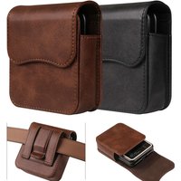 Belt Clip Holster Leather Pouch for Samsung Z Flip 3 Flip4 Flip5 Flip6 Universal Waist Bag Case Cover for Moto Razr 40/40ultra