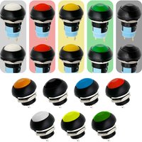 5Pcs Waterproof Mini 12mm Momentary Latching Switch Self-Reset / Self-Locking 2 Pin Round Push Button Switch PBS-33B ON / OFF