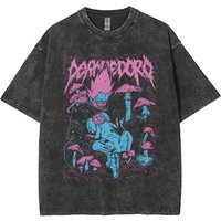 Washed Vintage Anime Dorohedoro En Noi Nikaido Kaiman Graphic T-shirt Men Women Gothic Horror Cotton Tshirt Oversized Streetwear