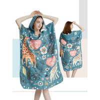 Surf Poncho Towel Poncho Quick-Dry Towel Hoodie Microfiber Beach Robe Changing Poncho Swim Towel Beach Poncho For Adults (A26)