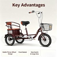 AliExpress NONE Lightweight Elderly Pedal Tricycle, Manual Self-propelled Three Wheel Bicycle, Small Human Powered Scooter for Seniors Daily