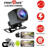 Wireless 2.4G WiFi Reversing Camera Night Vision ACC Power Supply Waterproof for RV Trailer Truck Auto Compatible with iOS and A