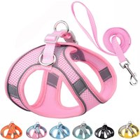 Cat Harness Vest Chest Rope Set with 1.5m Rope Reflective Breathable Adjustable Pet Harness for Small Medium Dog Outdoor Walking